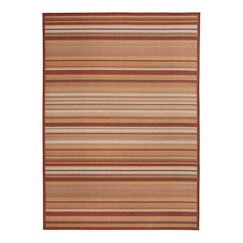 Tapis d'intérieur / extérieur bourgogne / beige Terrill, Rectangle 7 pi 10 po x 10 pi