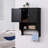 Over Toilet Cabinet In Black, - Touch 2 Door Storage With Adjustable Shelves, 21.86 X 7.1 27.6 Inches, For Bathroom And Living Room Decor Fashioned Cabinet, Black Needs-1796464547