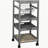 Mobile Rolling Kitchen Island Trolley Serving Cart with Underneath Drawer & Slide-Out Wire Storage Basket, Grey
