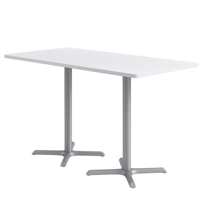 KFI Studios Proof 36" x 72" Rectangle Pedestal Table X-Base