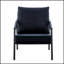 Fauteuil d'appoint moderne en similicuir, fauteuil rembourré simple avec structure en métal noir robuste, fauteuil de lecture industriel pour salon, chambre et bureau-855777192