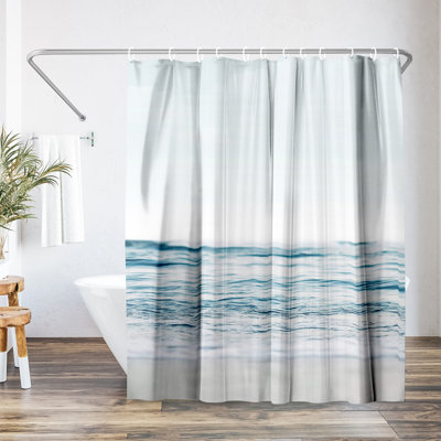 71" x 74" Coastal Shower Curtain, Wave and Sand 1 by Artvir