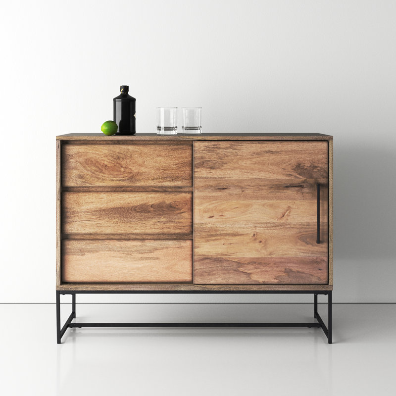 Ascent 40" Wide 3 Drawer Solid Mango Wood Server