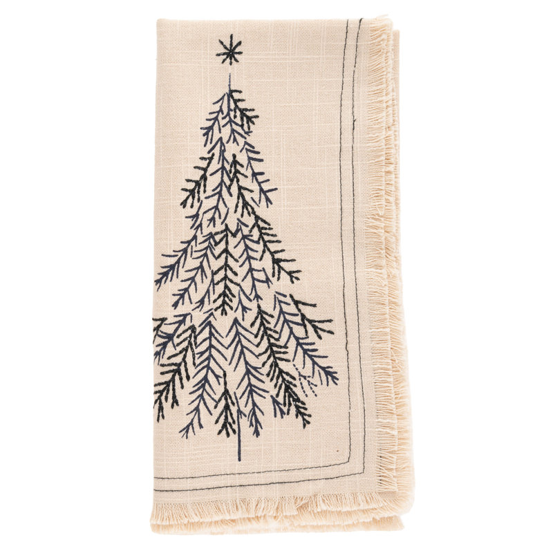 Arbre à serviettes brodé en coton