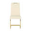 Ensemble de 2 chaises d'appoint rembourrées avec pieds en métal doré, polyuréthane jaune doux, L 16,54 po x l 17,91 po x H 38,2 po