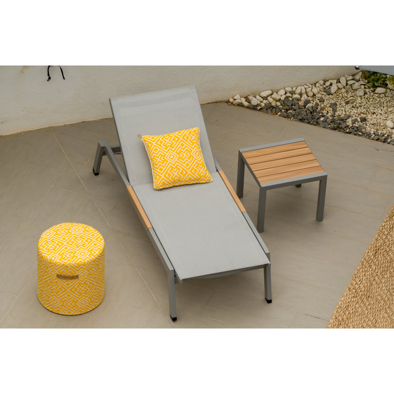 LifestyleGarden Bora 100% Maintenance Free Aluminum Outdoor Patio Sand Lounger