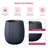 12 in. Medium Navy Blue(Upgraded Interior) Concrete Tall Round Planter / Pot Modern Design Planter with Drainage Hole-783520395-783520390
