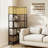 L-Shaped Bookshelf, 5-Tier Corner Bookcase, Freestanding Storage Shelf with Metal Frame for Living Room, Home Study, Rustic Brown