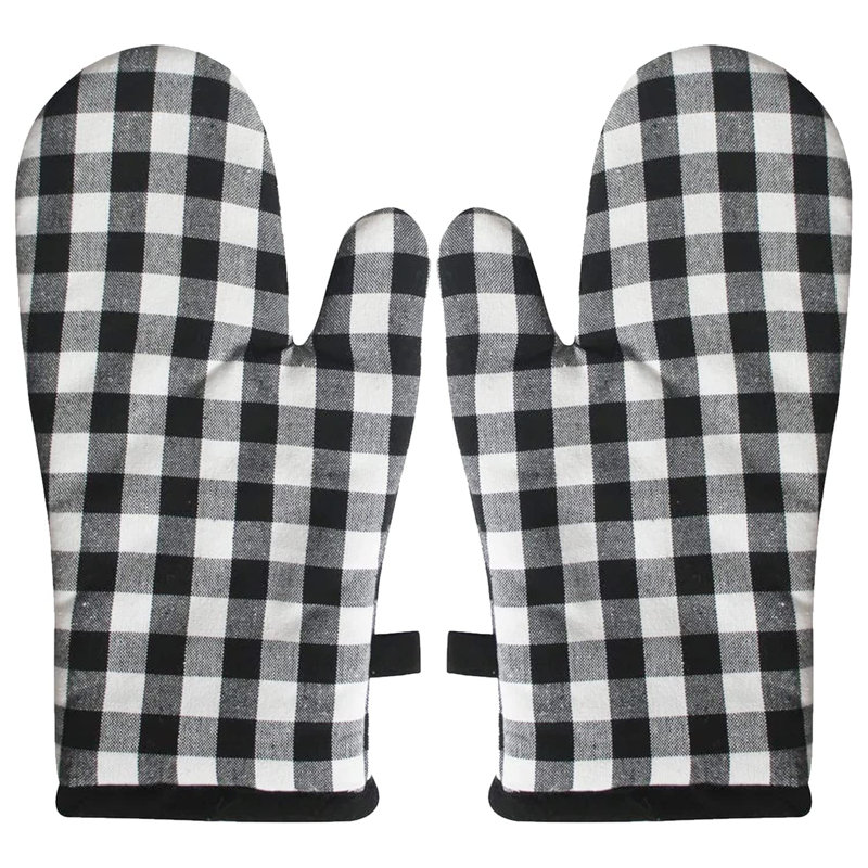 Ensemble de gants de cuisine en mélange de coton canadien, Noir