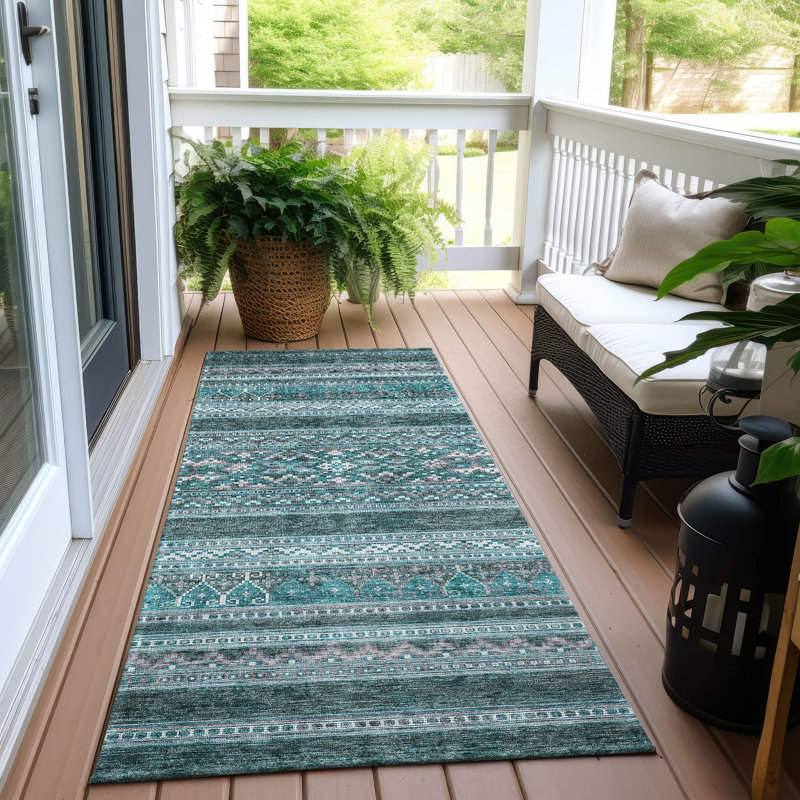 Tapis intérieur / extérieur Naheda, Tapis de couloir 2 pi 3 po x 7 pi 6 po