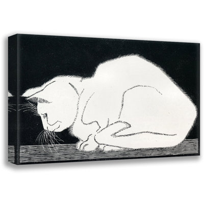 White Cat by M.C.Escher Gallery Wrapped Canvas