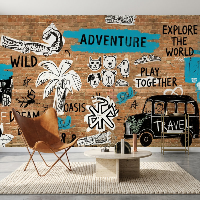 Papier peint mural Brick Urban Brick Wall, 200 po x 120 po, Non tissé
