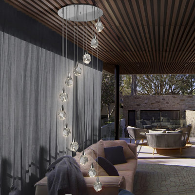 Baristo 12 -Light Cluster Teardrop LED Pendant