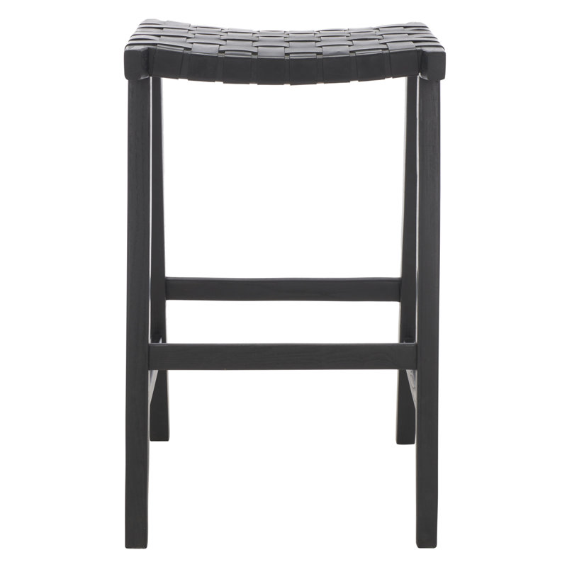 Tabouret de bar et de comptoir en cuir Alston, Noir, Noir, Tabouret de bar (siège d’une hauteur de 30 po)