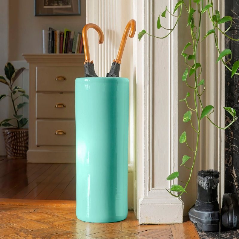 Astou Colorful Modern Umbrella Stand, Turquoise