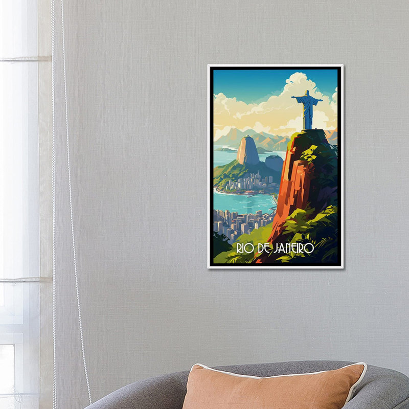 Rio De Janeiro_1PC6, White Floater Framed, 26" H x 18" W