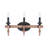 21"W 3-Light Aged Bronze and Distressed Oak Finish Bathroom Vanity Light Fixture