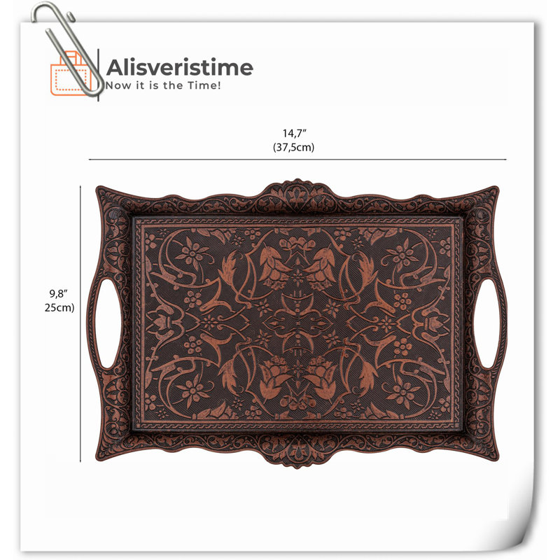 Tray Metal Tray, Dark Brown