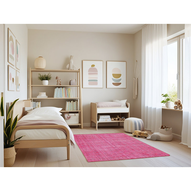 Tapis traditionnel rose, Rectangle 4 pi x 6 pi
