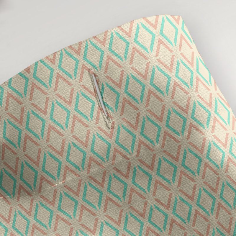 Rideau de douche simple hexagonal classique, Classic Arrow Diamonds, Teal/Orange