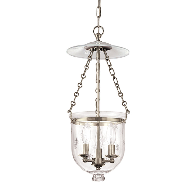 Hampton 3 - Light Unique/Statement Pendant, Star Cut, Historic Nickel