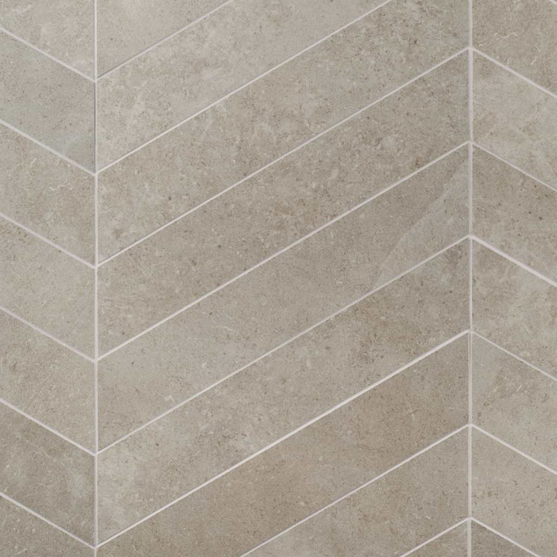 New Rock 4X21 Chevron Matte Porcelain Tile, Tortora Beige