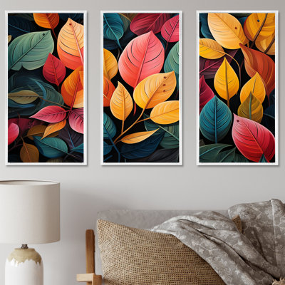 Abstract Leaves Wilderness Collage - Leaves Wall Art Set