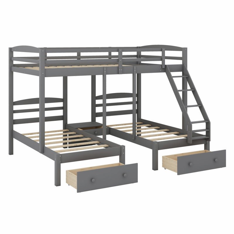 Triple Bunk Bed With Drawers