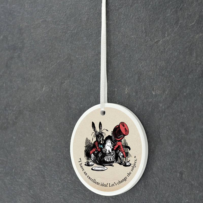 Excellent Idea Alice in Wonderland Circle Shaped Ceramic Ornament Bauble