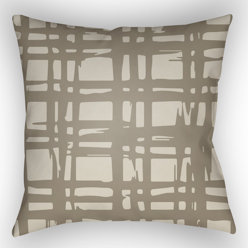 Outdoor Throw Pillow, 18" H x 18" W x 4" D, Brown