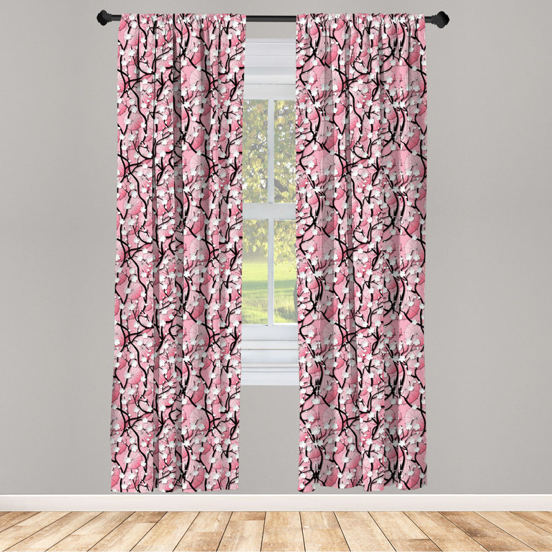 Japanese Semi-Sheer Rod Pocket Curtain Panels, 28" x 95"