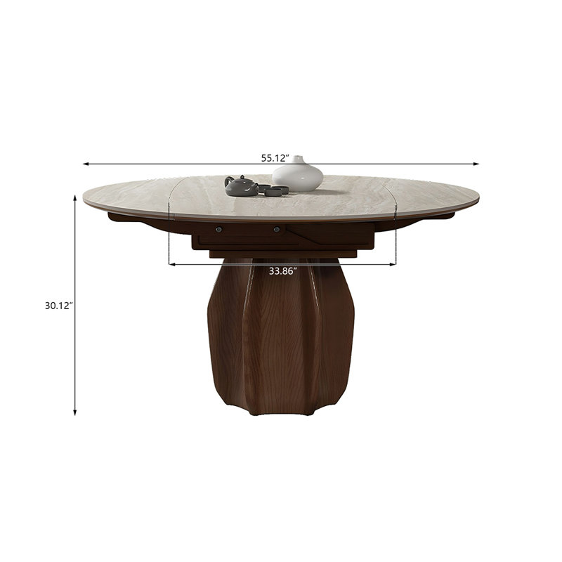 Table de salle à manger Sintered Stone, H 30,12 po x L 55,12 po x l 55,12 po