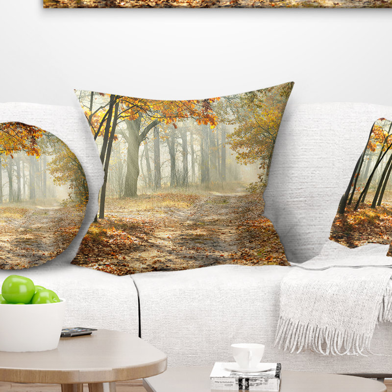 Oreiller lumineux paysage à l’automne, 18 po x 18 po
