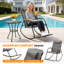 Chaise berçante de patio avec repose-pieds et coussin de tête Teslin-1237413494