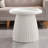 Magnesium Oxide Fluted Pedestal Side Table,   19.69" Diameter Round Accent Table