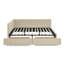Structure de lit grand capitonné avec rangement capitonné, canapé-lit en velours avec dossier et accoudoirs, beige-1468194428
