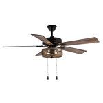 52" Milly 5-Blade Woodgrain Caged Farmhouse Ceiling Fan