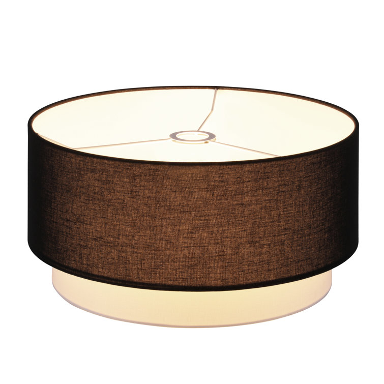 16.5" X 16.5" X 8"H Large Premium Double Drum Linen Shade - Fully Assemble, Fit Most Pendent/Arched/Arc Floor Lamp