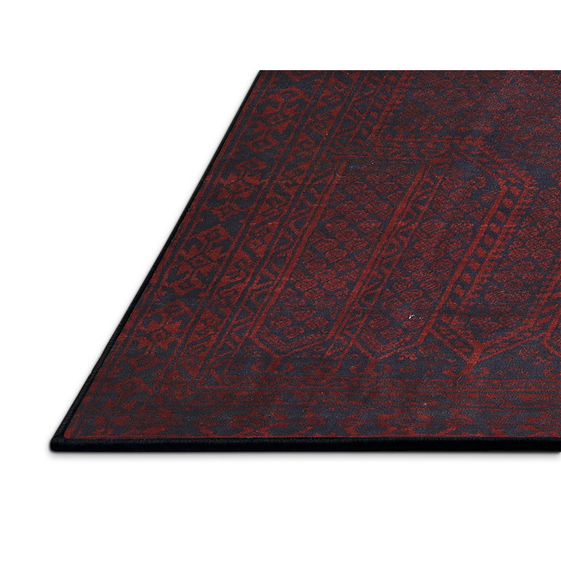 Tapis de zone rouge/brun 2658 traditionnel, Rectangle 5 pi x 7 pi