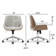 Elle Decor Ophelia Modern Low-Back Office Chair, Bentwood Frame, Chrome Finish Swivel Metal Base