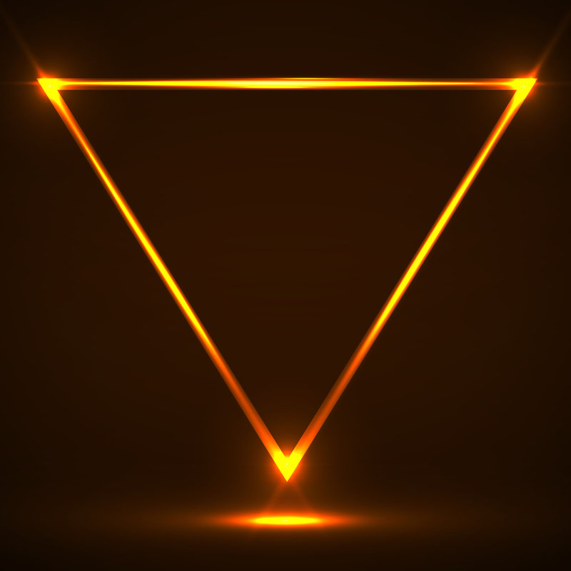 Abstract Neon Triangle by Vladystock - Wrapped Canvas Print, 51cm H x 51cm W x 3.8cm D