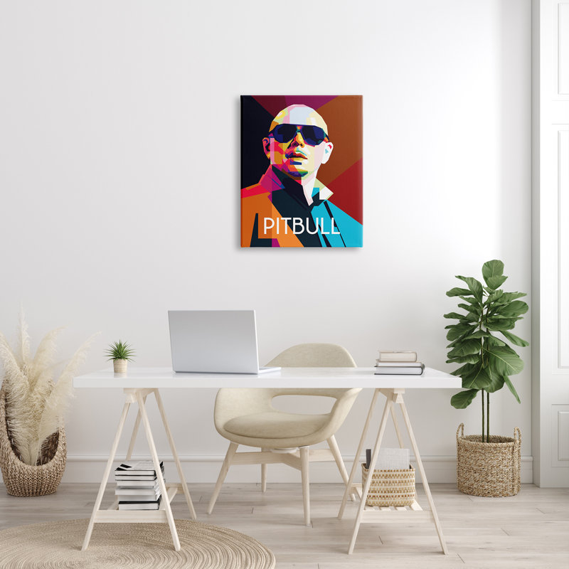 «Pitbull Modern Portrait» par Birch & Ink - impression, H 30 po x l 24 po, Toile tendue