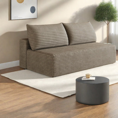Canapé d'angle à compression, canapé compact moderne en velours côtelé moelleux pour la maison