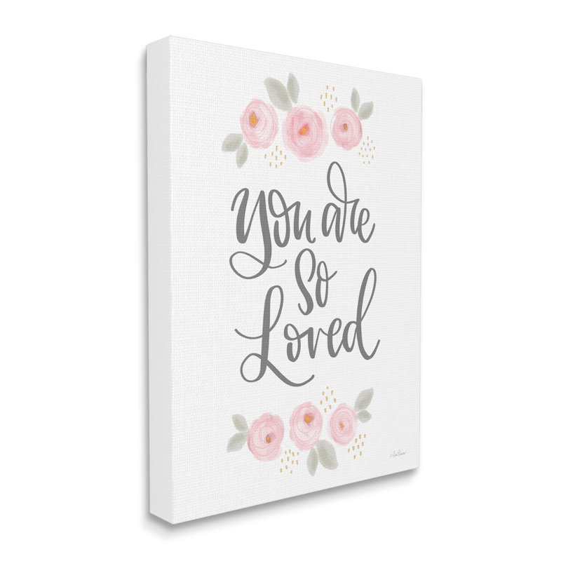 «You Are So Loved Blooming Pivoines» par Lisa Larson - impression, H 48 po x l 36 po x P 1,5 po, Toile tendue