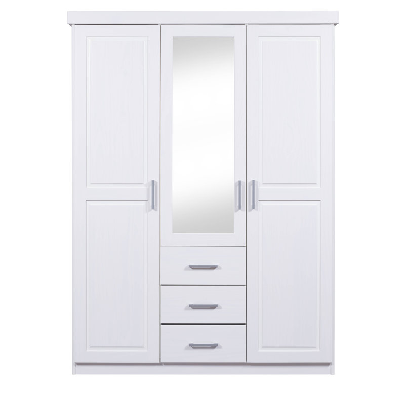 Drehtürenschrank Hakon - mit Spiegel, White