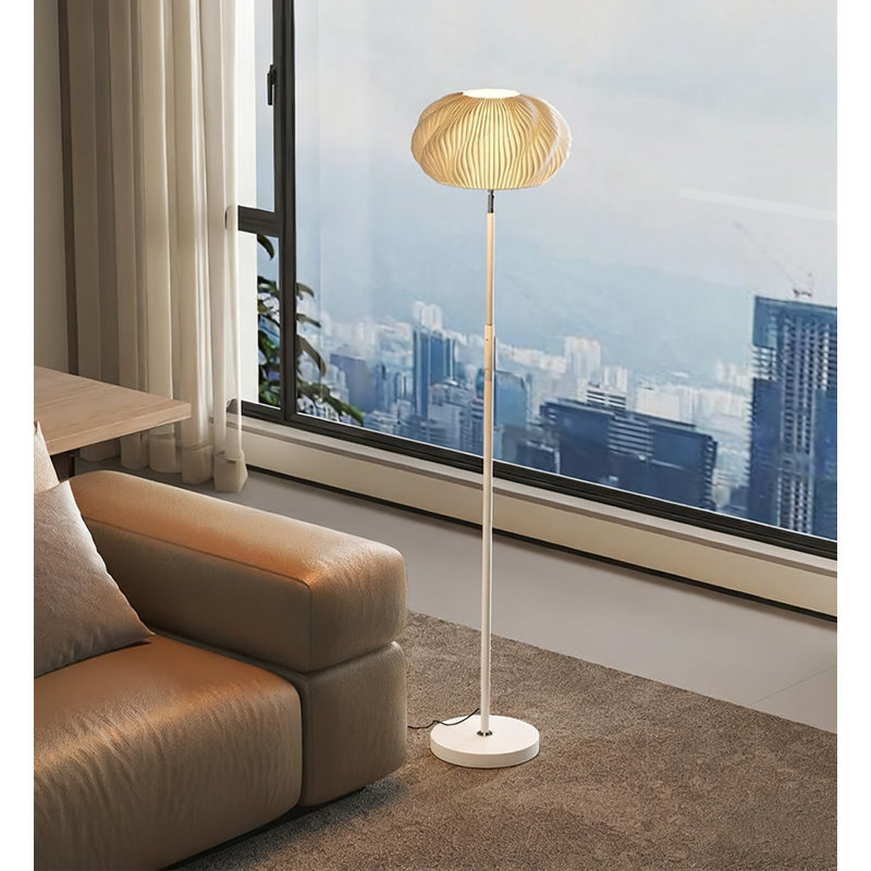 Lampe sur pied moderne en fer-aluminium et PVC Modern Minimalist, Blanc