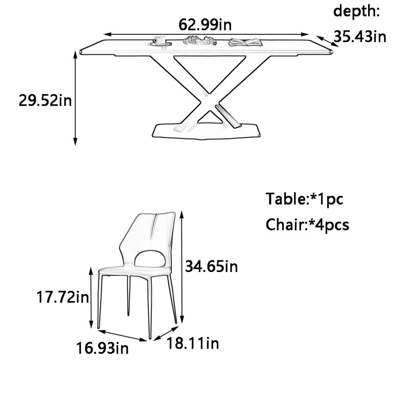 Lipman, 29.52"H x 62.99"L x 35.43"W