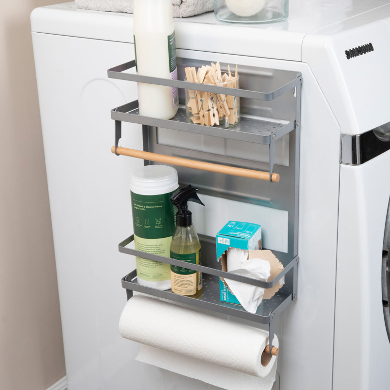 Pernini 12.63'' W Metal Storage Rack, Grey