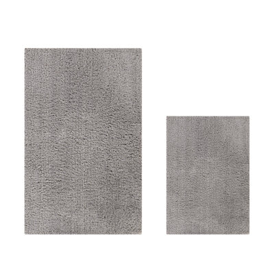 Magdelyn Collection 100% Polyester Machine Washable 2 Piece Bathroom Rug Set