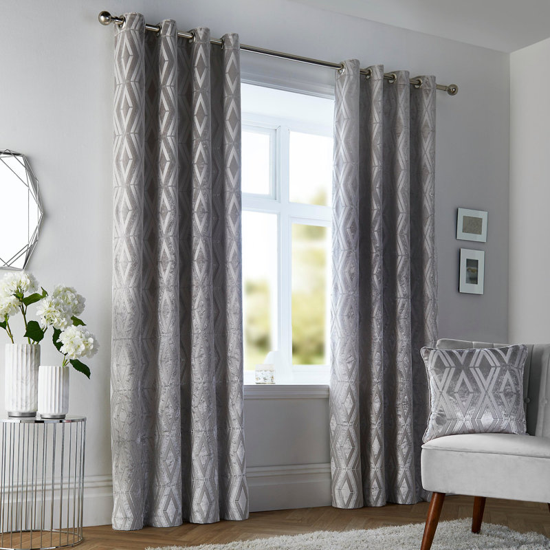 Semi Sheer Curtain Pair, Slate, 168 x 183 cm